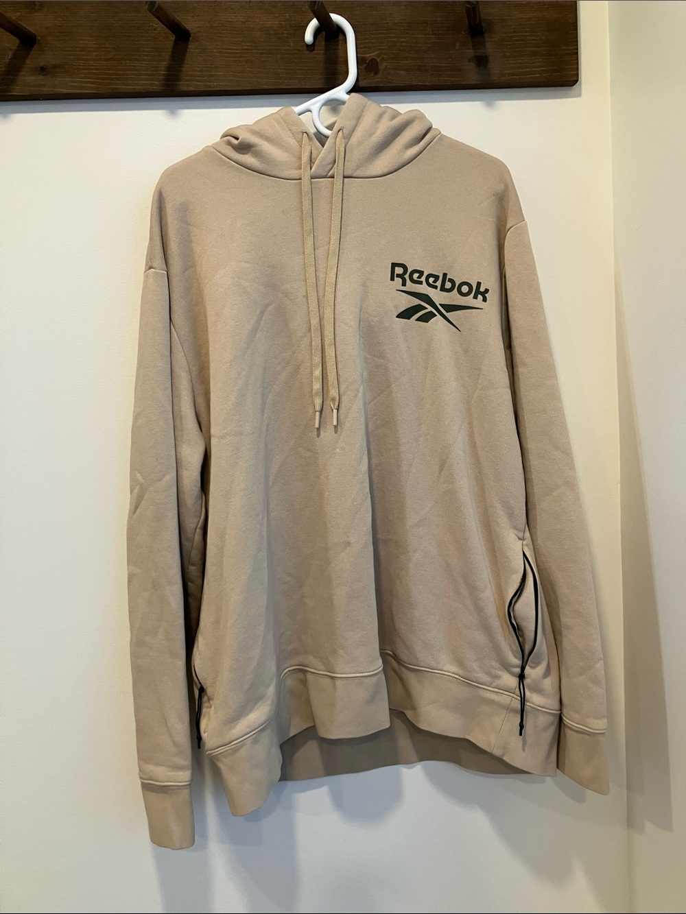 Reebok Men's Tan Pullover Hoodie with Logo